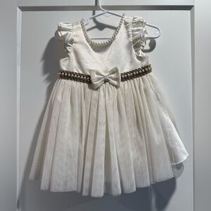 American‎ Princess Cream White Baby Dress with Bow size 24M